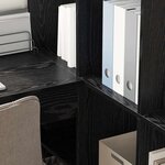 vidaXL Bureau d'angle avec étagère Chêne noir 101.5 x 149.5 x 149.5 cm