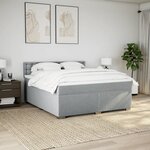 vidaXL Sommier à lattes de lit avec matelas Gris clair 180x200cm Tissu