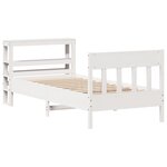 vidaXL Cadre de lit sans matelas blanc 75x190 cm bois de pin massif