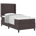 vidaXL Lit à ressorts avec matelas Marron foncé 90 x 200 cm tissu