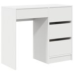 vidaXL Bureau blanc d'écriture Blanc MDF Moyen Rangement