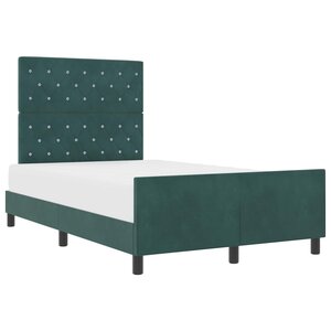 vidaXL Lit à ressorts avec tête de lit Vert foncé 120 x 200 cm Velours