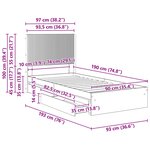 vidaXL Cadre de lit avec rangement et tête de lit Gris béton