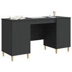 vidaXL Bureau avec étagère Noir 142 5 x 50 x 75 cm Bois d'ingénierie