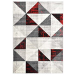 Vidaxl tapis noir et rouge 160x230 cm pp