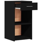 vidaXL Table de chevet noir 35x34x65 cm bois d’ingénierie