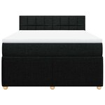 vidaXL Sommier à lattes de lit avec matelas Noir 160x200 cm Tissu