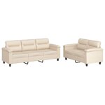 vidaXL Ensemble de canapés 2 Pièces avec coussins beige tissu microfibre