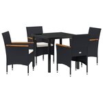 vidaXL Ensemble de jardin de 5 pièces en rotin noir