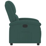 vidaXL Fauteuil inclinable vert foncé velours
