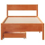 vidaXL Cadre de lit sans matelas cire marron 75x190 cm bois pin massif