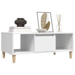 vidaXL Table basse Blanc 90x50x36 5 cm Bois d'ingénierie
