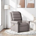 vidaXL Fauteuil de massage inclinable Taupe Tissu