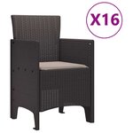 vidaXL Ensemble de salle à manger pour jardin 17 Pièces Marron