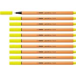 Stylo-Feutre POINT 88 Pointe Fine 0 4 mm Jaune FLUO x 10 STABILO
