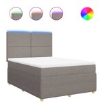 vidaXL Sommier à lattes de lit avec matelas Taupe 140x200 cm Tissu