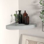 vidaXL Étagère d'angle flottante gris 25x25x3 8 cm MDF