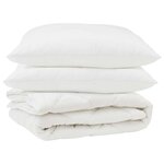 vidaXL Couette avec oreiller 3 pièces Blanc Microfibre