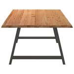 vidaXL Table à manger et bord naturel bois massif chêne rectangulaire