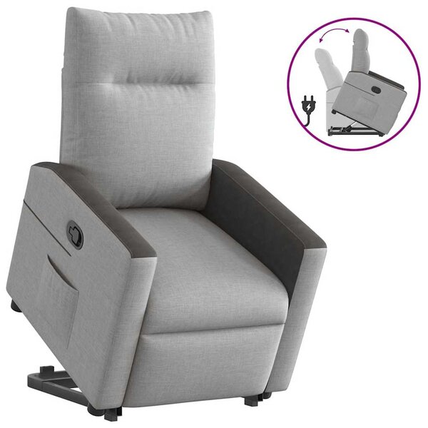 vidaXL Fauteuil inclinable gris nuage tissu