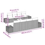 vidaXL Ensemble de canapé de jardin 9 pièces avec coussins poly rotin beige
