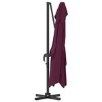 vidaXL Parasol Roma à Bras Déporté Rouge  Noir 352 x 251 x 260 cm