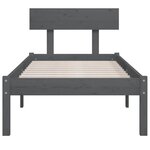 vidaXL Cadre de lit sans matelas gris bois de pin massif