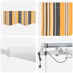 vidaXL Auvent Rétractable Multicolore 400 × 350 cm Tissu  Métal
