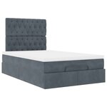 vidaXL Cadre de lit ottoman avec matelas gris foncé 120x190 cm velours