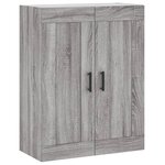vidaXL Buffet haut Sonoma gris 69 5x34x180 cm Bois d'ingénierie