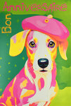 Carte FLUO Bon ANNIVERSAIRE avec Enveloppe 12x17 5cm - Illustration Chien Chiot