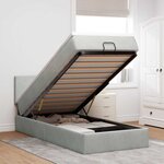 vidaXL Cadre de lit ottoman et matelas gris clair 90x190 cm velours