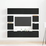 vidaXL Ensemble de meuble TV de 6 pièces   suspendu  en bois d'ingénierie couleur chêne noir