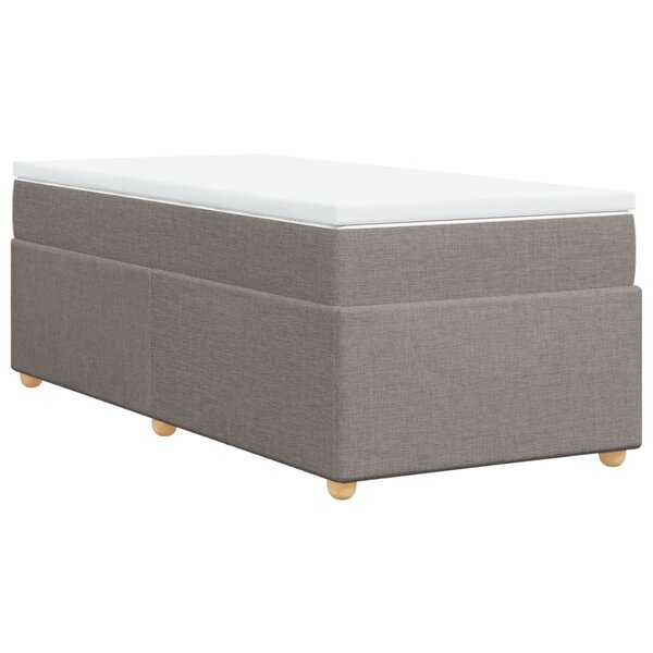 vidaXL Sommier à lattes de lit avec matelas Taupe 90x190 cm Tissu