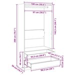 vidaXL Garde-robe Chêne sonoma 100x50x200 cm Bois d'ingénierie