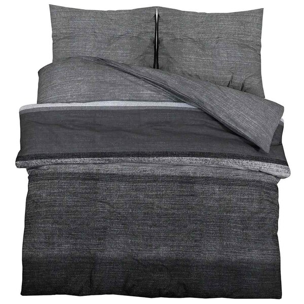 vidaXL Ensemble de housse de couette gris foncé 240x220 cm Coton