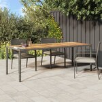 vidaXL Table de jardin Gris 250x100x75 cm Résine tressée