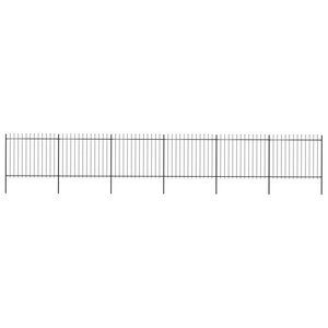 vidaXL Clôture de jardin avec dessus en lance Acier 10 2 x 1 5 m Noir