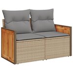 vidaXL Salon de jardin avec coussins 10 Pièces beige résine tressée