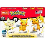 Mega construx - pokémon coffret trio évolution pikachu - jeu de construction - des 7 ans