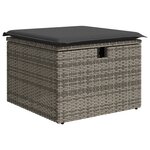 Set de canapé de jardin 7 pièces avec coussins gris en poly rotin