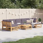vidaXL Salon de jardin avec coussins 8 Pièces bois massif d'acacia