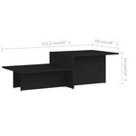 vidaXL Table basse Noir 111 5x50x33 cm Bois d'ingénierie