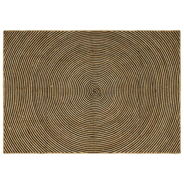 vidaXL Tapis Naturel et Noir 200 x 290 cm Jute