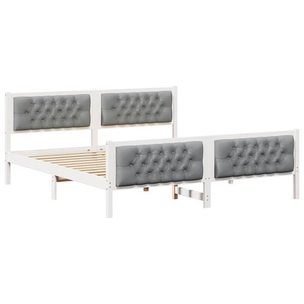 vidaXL Cadre de lit Gris clair 180 x 200 cm Pin massif