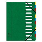 Trieur Harmonika® À Fenêtres Avec Élastiques Véritable Carte Lustrée 12 Compartiments - Vert - X 6 - Exacompta