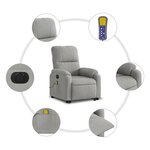 vidaXL Fauteuil inclinable de massage électrique gris clair