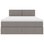 vidaXL Lit avec rangement et matelas avec matelas Taupe 140 x 200 cm