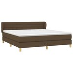vidaXL Sommier à lattes de lit avec matelas Marron foncé 180x200 cm