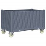 vidaXL Jardinière à roulettes gris 80x50x54 cm PP